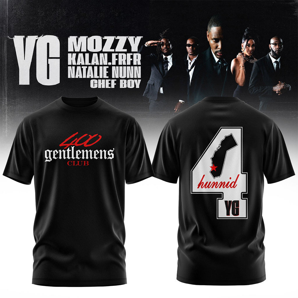 YG The Gentlemen's Club Tour 2026 T-Shirt Black YG Concert Merch Gift Ideas For Rap Fans - Merchluma