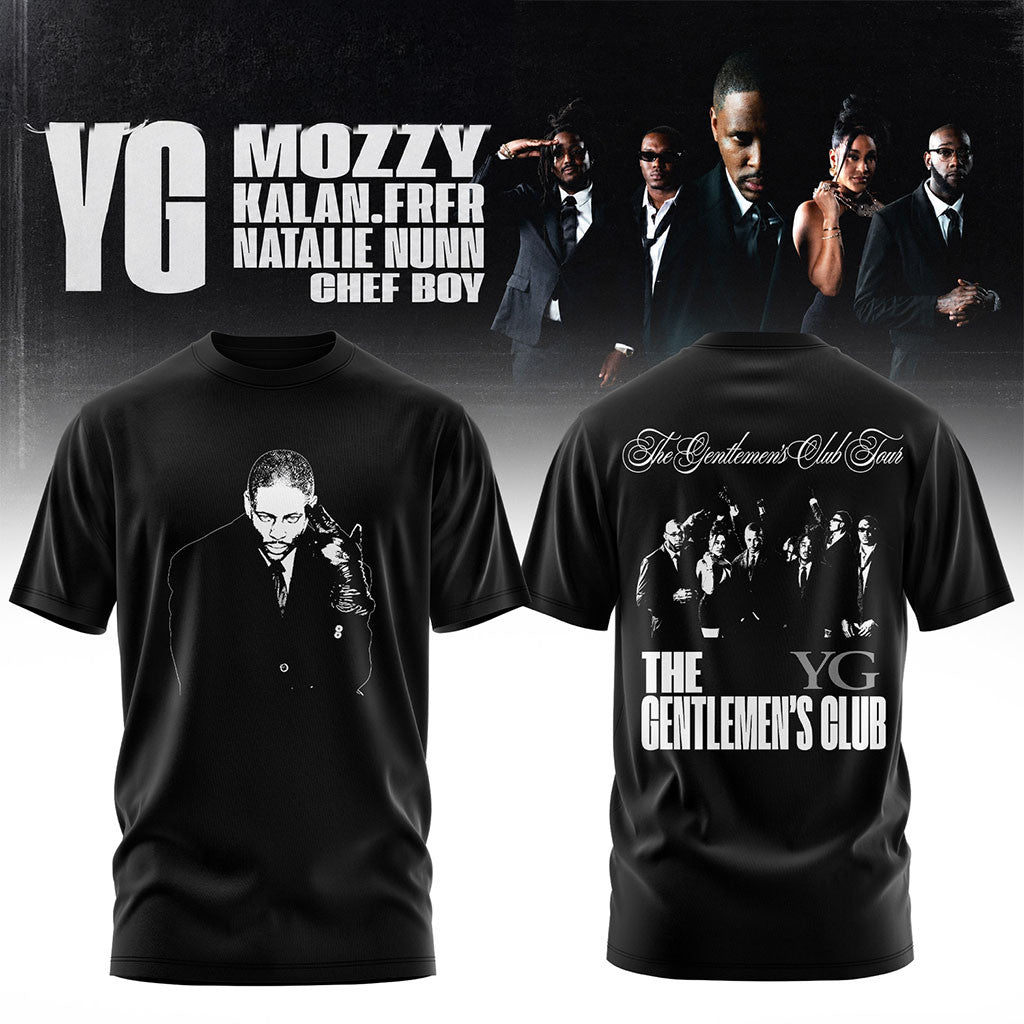 YG The Gentlemen's Club Tour 2026 T-Shirt Black YG Merch Best Gift For Rap Fans - Merchluma