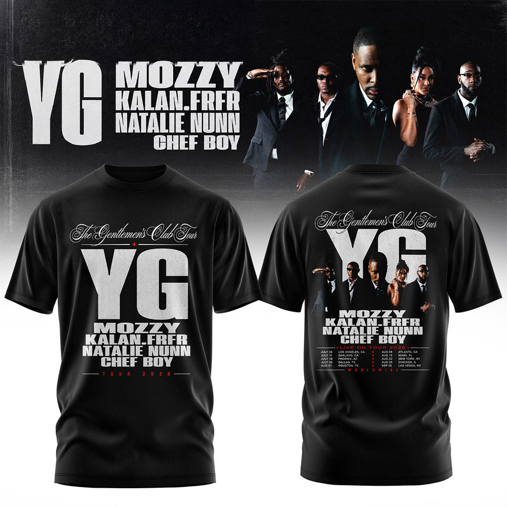 YG The Gentlemen's Club Tour 2026 T-Shirt Concert Outfits YG Merch Gift For Rap Fans - Merchluma