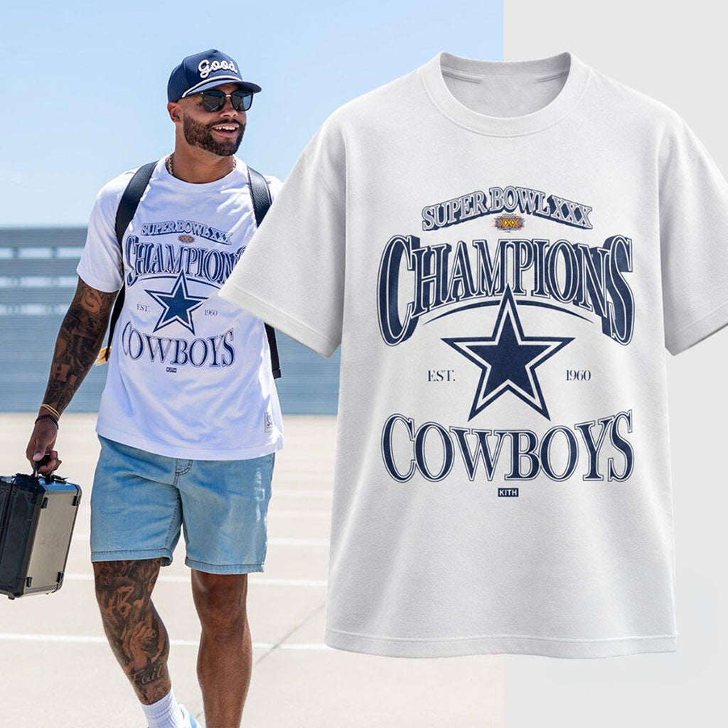 Dak Prescott Super Bowl XXX Champions Est 1960 Cowboys Shirt Dallas Cowboys Merch Fan Gifts - Merchluma