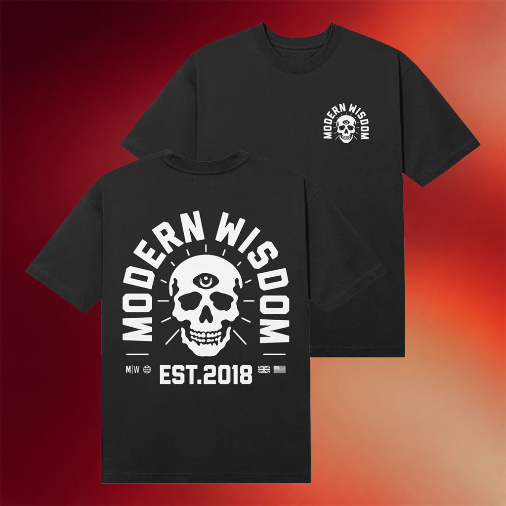 Modern Wisdom Merch 2026 MW Skull Black T-Shirt Modern Wisdom Shirt Gift For Brothers - Merchluma
