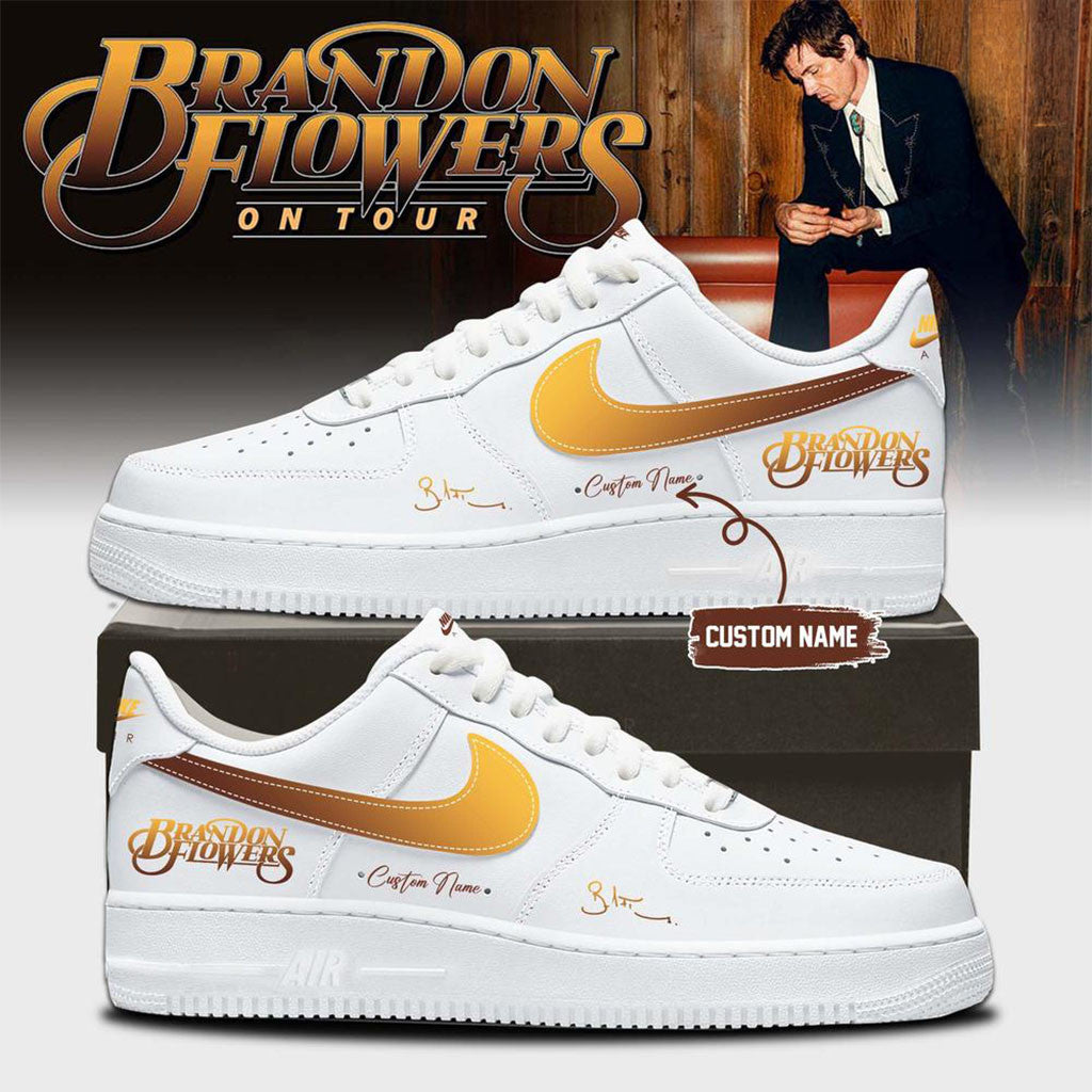 Custom Brandon Flowers On Tour 2026 Signature Sneakers Brandon Flowers Merch Present For Fans - Merchluma