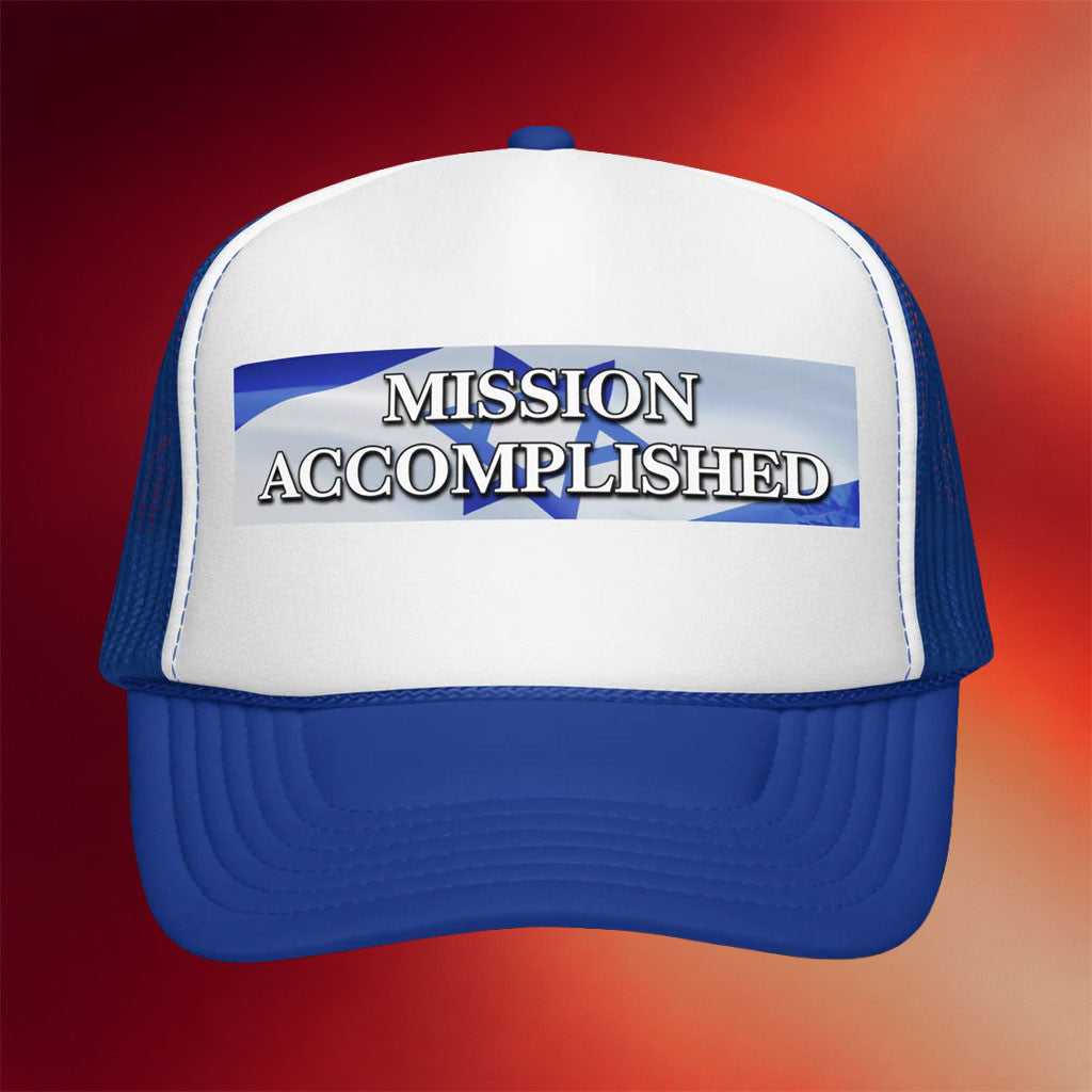 Tucker Carlson Merch 2026 Mission Accomplished Israel Trucker Hat Gift Ideas For Dad - Merchluma