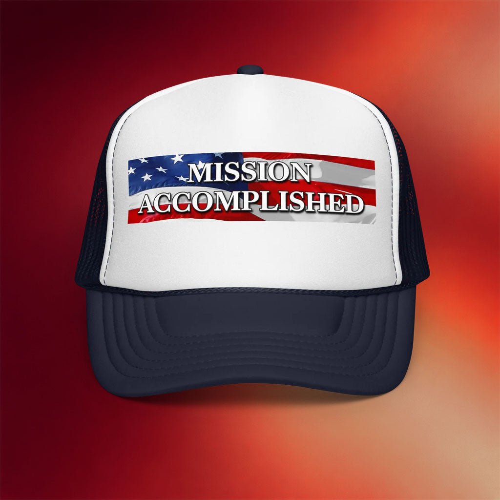 Tucker Carlson Merch 2026 Mission Accomplished USA Trucker Hat Unique Gift For Friends - Merchluma
