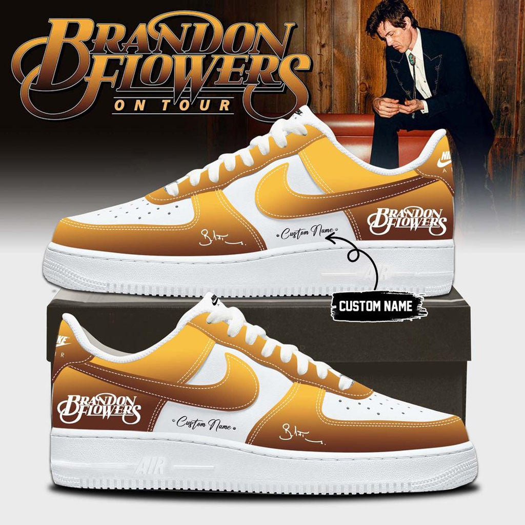 Personalized Brandon Flowers On Tour 2026 Signed Sneakers Brandon Flowers Merch Music Fan Gear - Merchluma