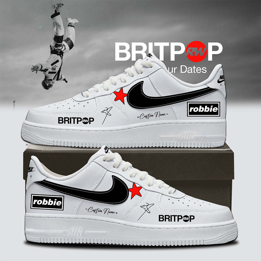 Personalized Robbie Williams Britpop World Tour 2026 Signature Sneakers Robbie Williams Merch - Merchluma