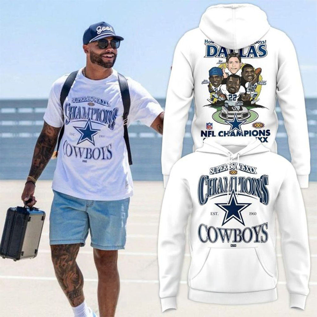 Dallas Cowboys Super Bowl XXX Champions Special Hoodie Dallas Cowboys Merch Football Fan Gear - Merchluma