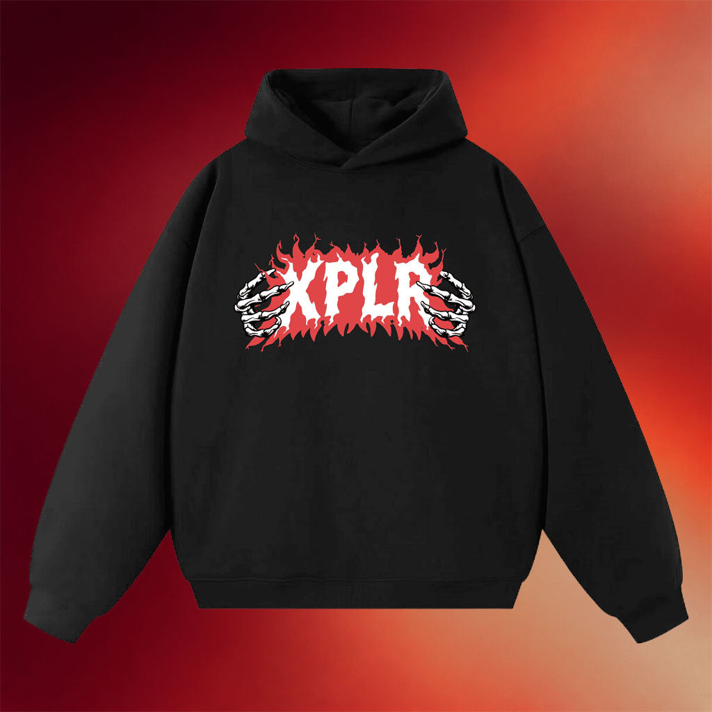 XPLR Merch 2026 High Tension Hoodie Black Sam And Colby Hoodie Gifts Ideas For Halloween - Merchluma