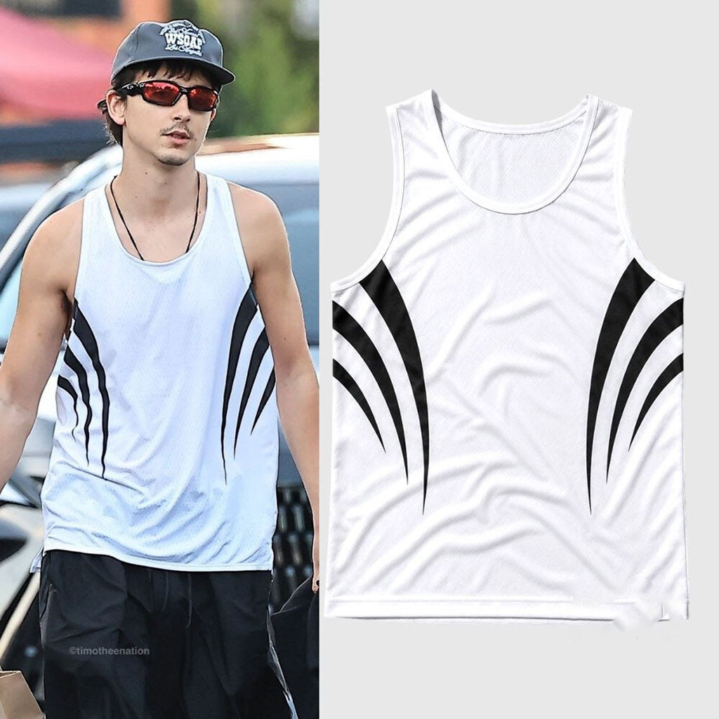 Timothee Chalamet White Predator Pattern Tank Top Unique Gift For Boyfriend - Merchluma