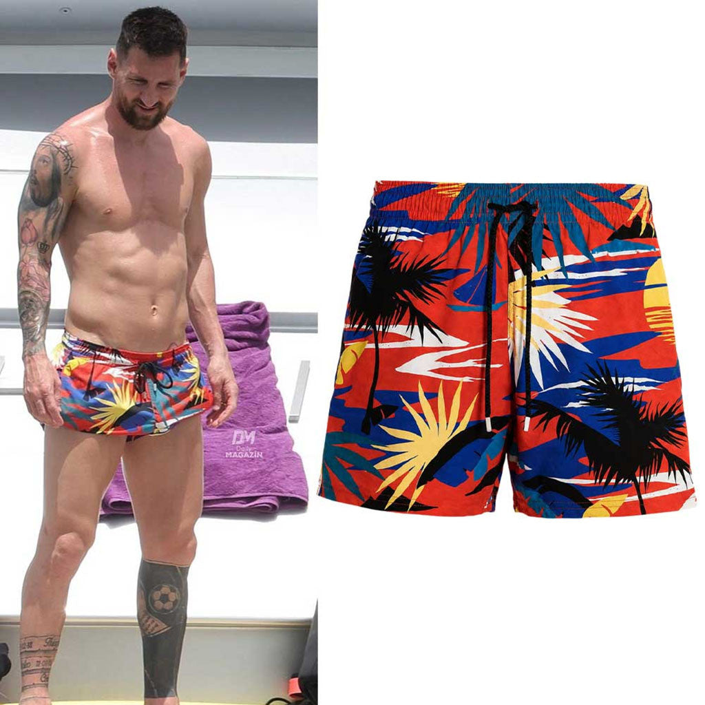 Lionel Messi Palm Angels X Vilebrequin Hawaiian Shorts Lionel Messi Merch Gift For Boyfriend - Merchluma