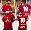 Peso Pluma Jr Angulo 10 Deportivo Toluca FC Red Soccer Jersey Best Gift For Husband - Merchluma