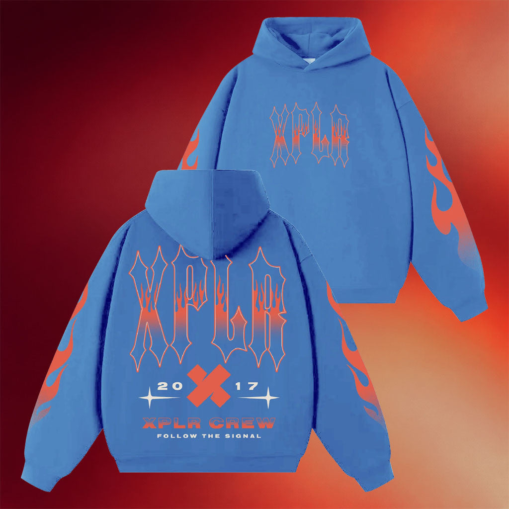 XPLR Merch 2026 XPLR Collegiate Flame Hoodie Sam And Colby Hoodie Gift For Brothers - Merchluma