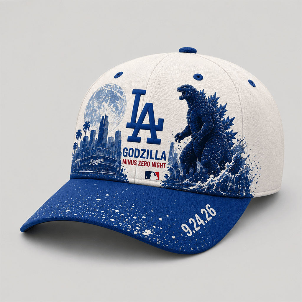 Los Angeles Dodgers X Godzilla Minus Zero Night 2026 Hat Dodgers Merch Gift For Husband - Merchluma
