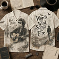 Bob Dylan Words Like Wind Song Like Fire Hawaiian Shirt Bob Dylan Merch Music Fans Gifts - Merchluma