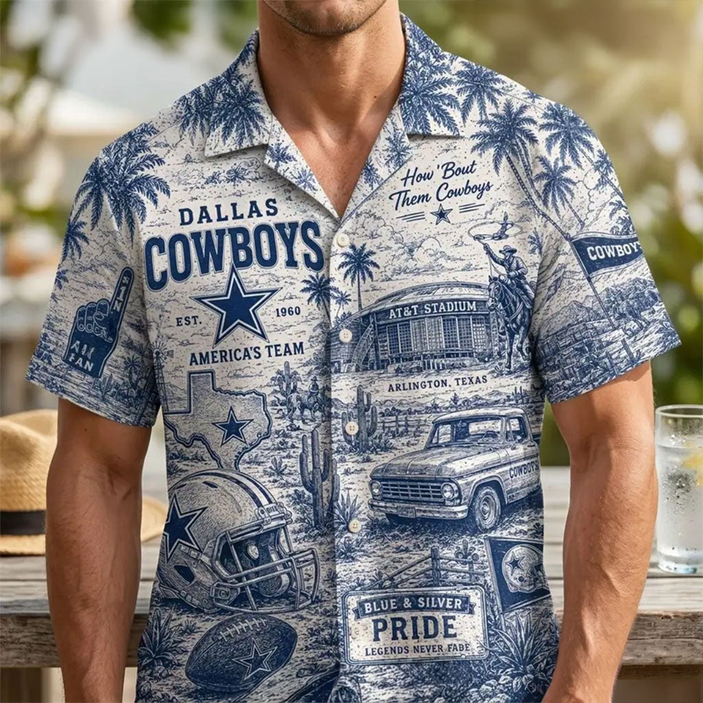 Dallas Cowboys Tropical Vibes Hawaiian Shirt Cowboys Merch Gifts For Football Fan - Merchluma