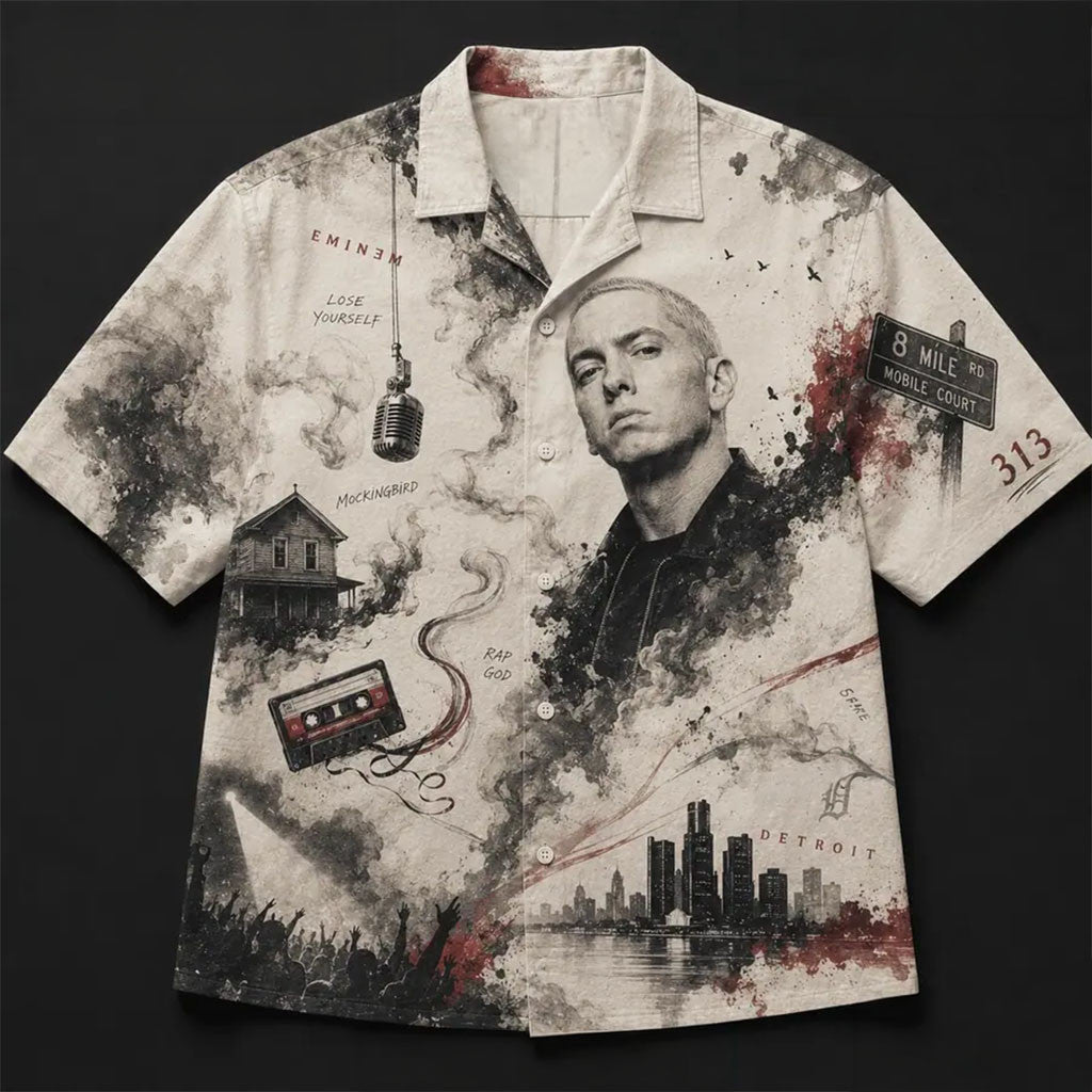 Eminem The Slim Shady Classic Hawaiian Shirt Eminem Merch Gifts For Music Lovers - Merchluma