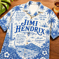 Jimi Hendrix Tropical Blue Hawaiian Shirt Jimi Hendrix Merch Best Gifts For Music Lovers - Merchluma