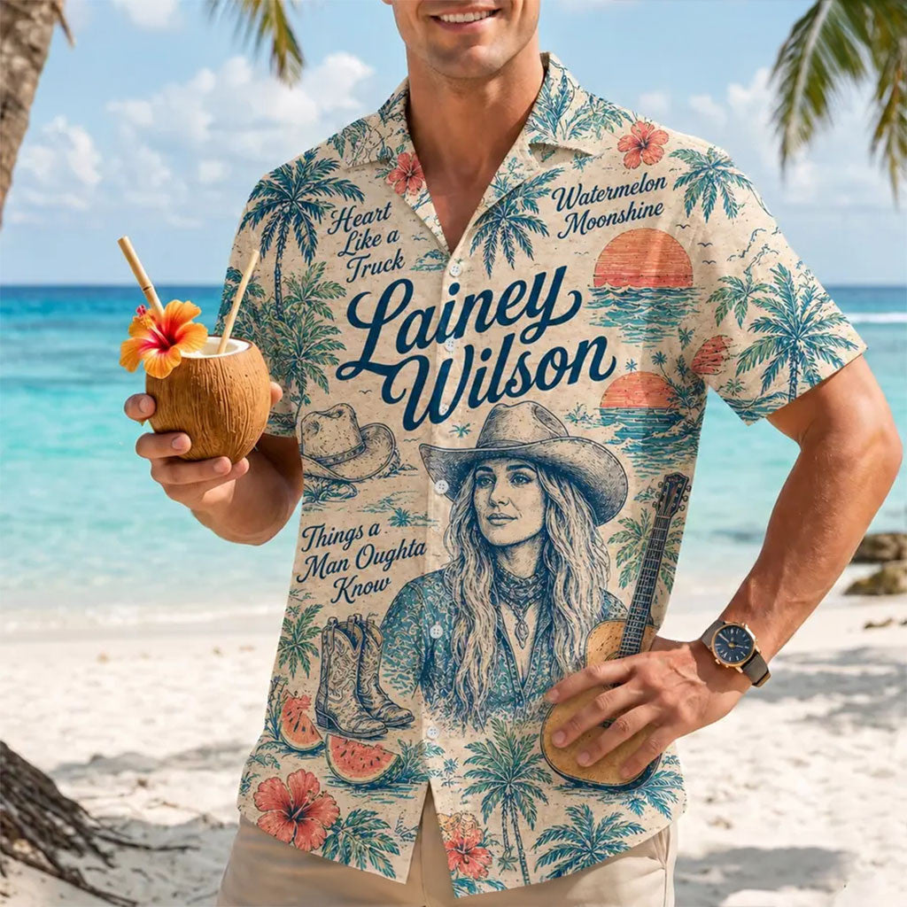 Lainey Wilson Tropical Summer Hawaiian Shirt Lainey Wilson Merch Music Lover Gifts For Him - Merchluma