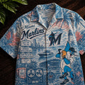 Miami Marlins Vintage Tropical Hawaiian Shirt Miami Marlins Merch Presents For Baseball Fans - Merchluma