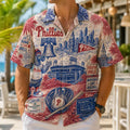 Philadelphia Phillies Vintage Tropical Hawaiian Shirt Phillies Merch Best Gifts For Football Fans - Merchluma