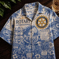 Rotary International Vintage Tropical Hawaiian Shirt Aloha Button Up Shirt Gifts For Dad - Merchluma