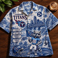 Tennessee Titans Vintage Tropical Hawaiian Shirt Titans Merch Football Fan Gift Ideas - Merchluma