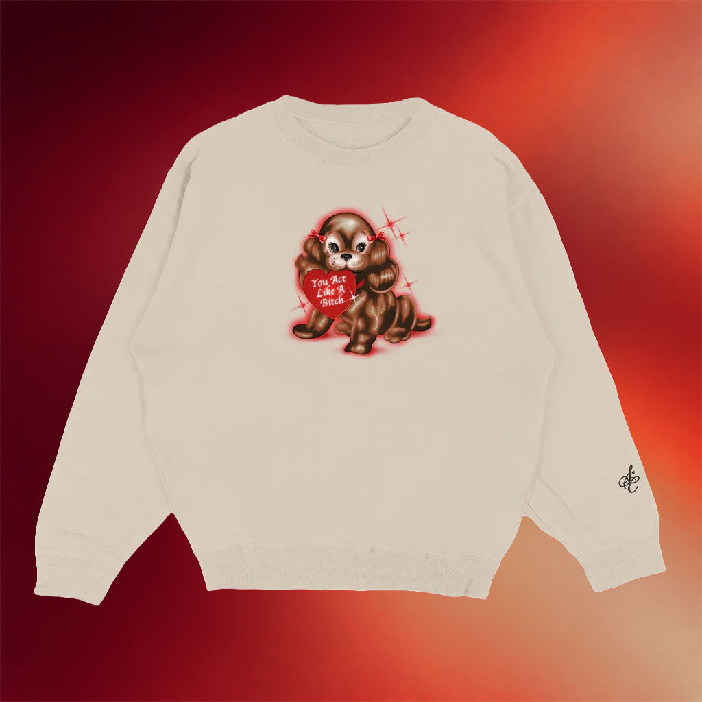 Sabrina Carpenter Merch 2026 Like A Bitch Crewneck Cute Puppy Sweatshirt Gift For BFF - Merchluma