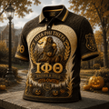 Iota Phi Theta Halloween Merch Brown And Gold Iota-Oween Polo Shirt Spooky Gift Ideas - Merchluma