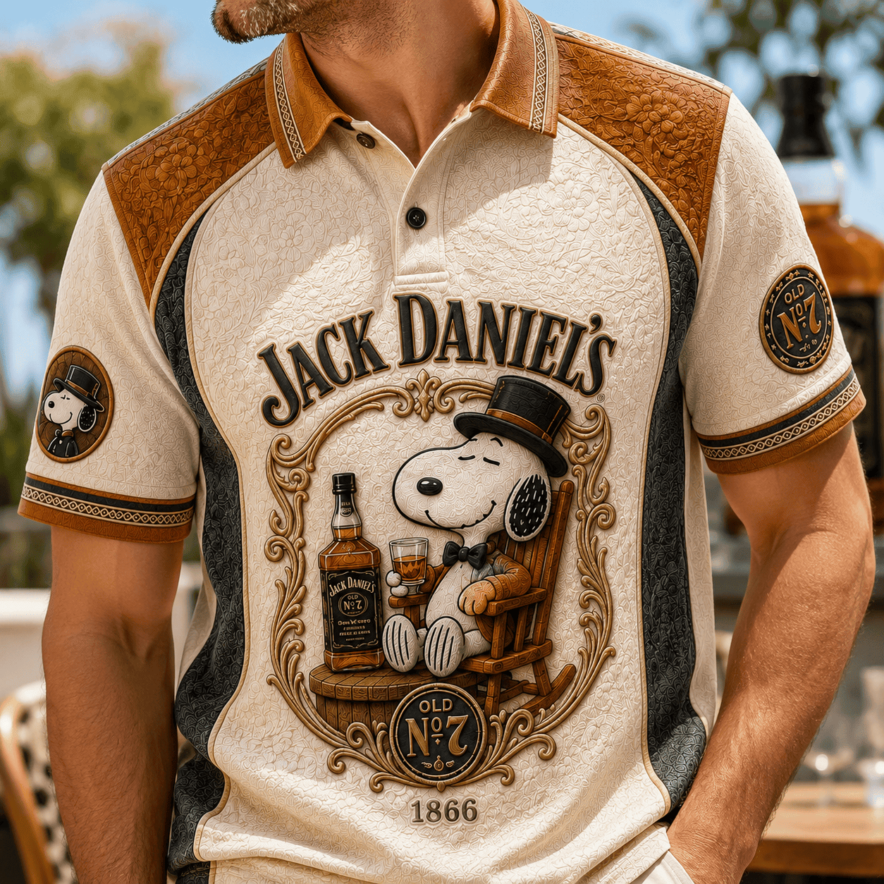 Jack Daniel's X Snoopy Polo Shirt Bourbon Lover Apparel Birthday Present For Brothers - Merchluma