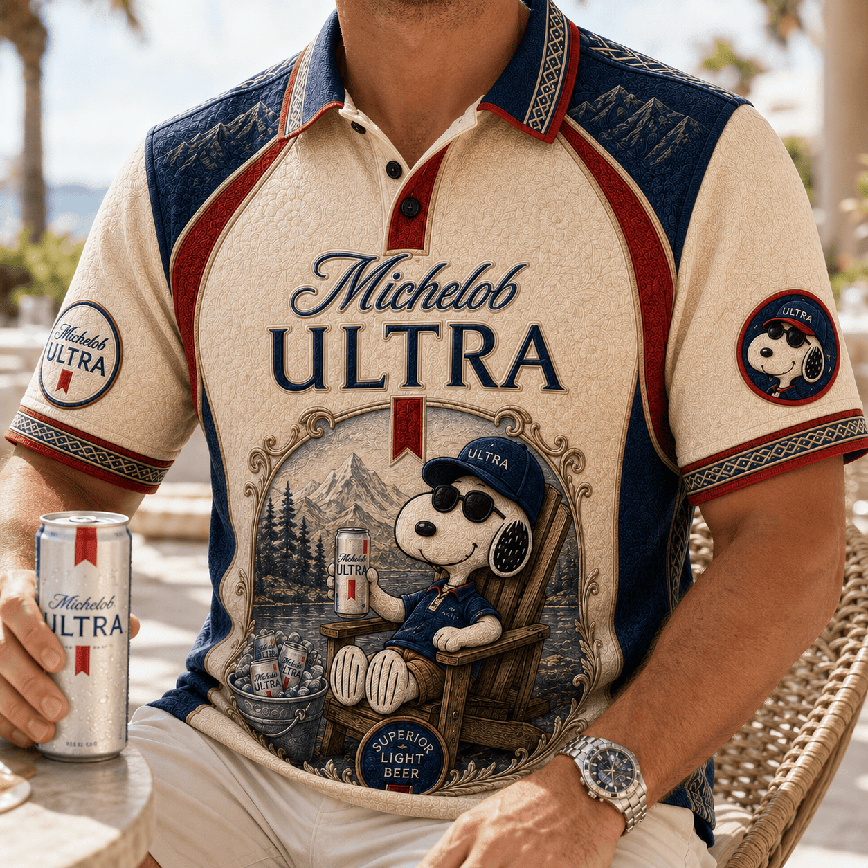 Michelob Ultra Snoopy Polo Shirt Beer Lover Apparel Special Gifts For Boyfriend - Merchluma