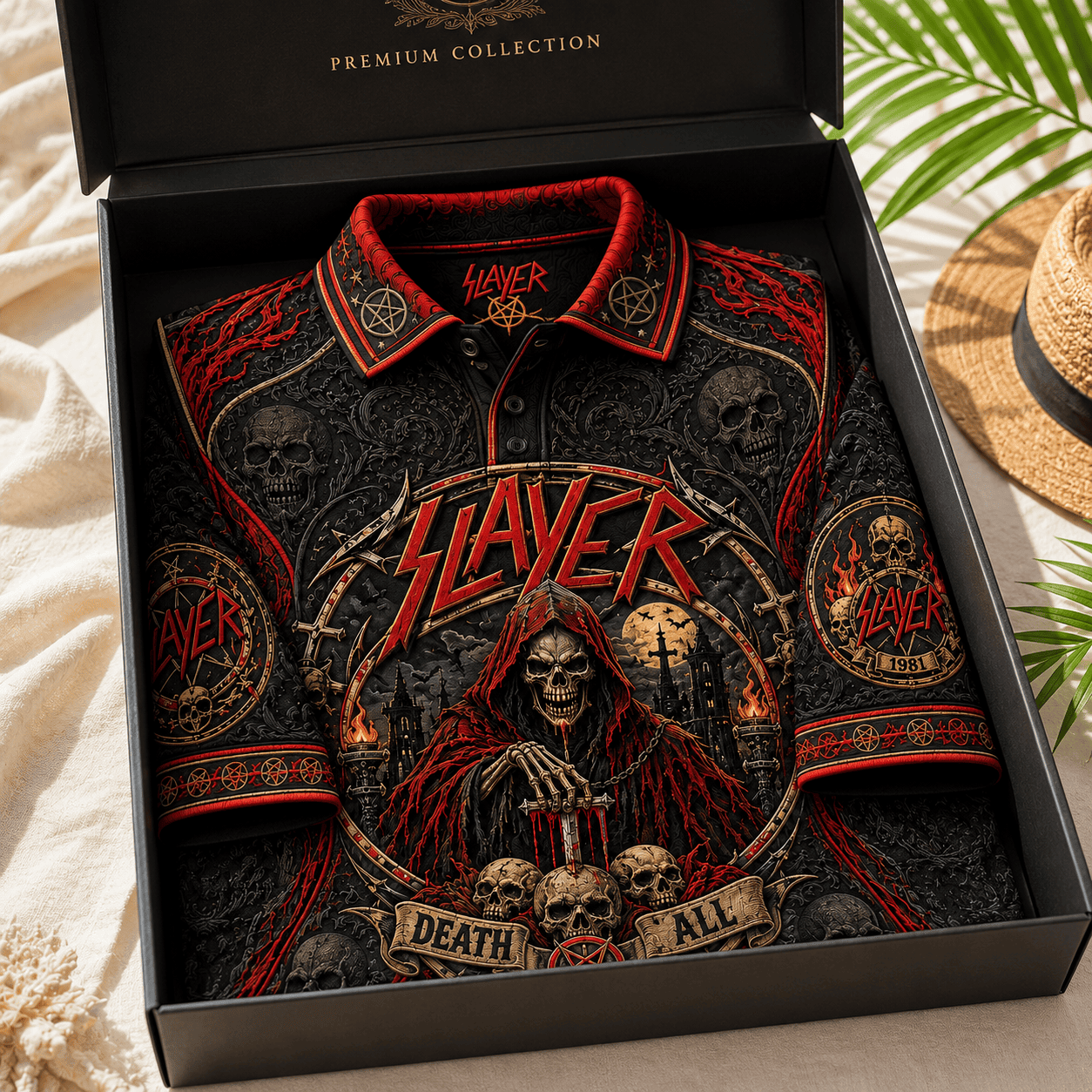 Slayer Halloween Polo Shirt Death All Slayer Band Merch Present For Music Lovers - Merchluma