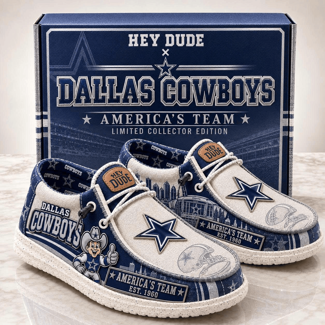 Dallas Cowboys America's Team Shoes Cowboys Merch Gifts For Football Fan - Merchluma