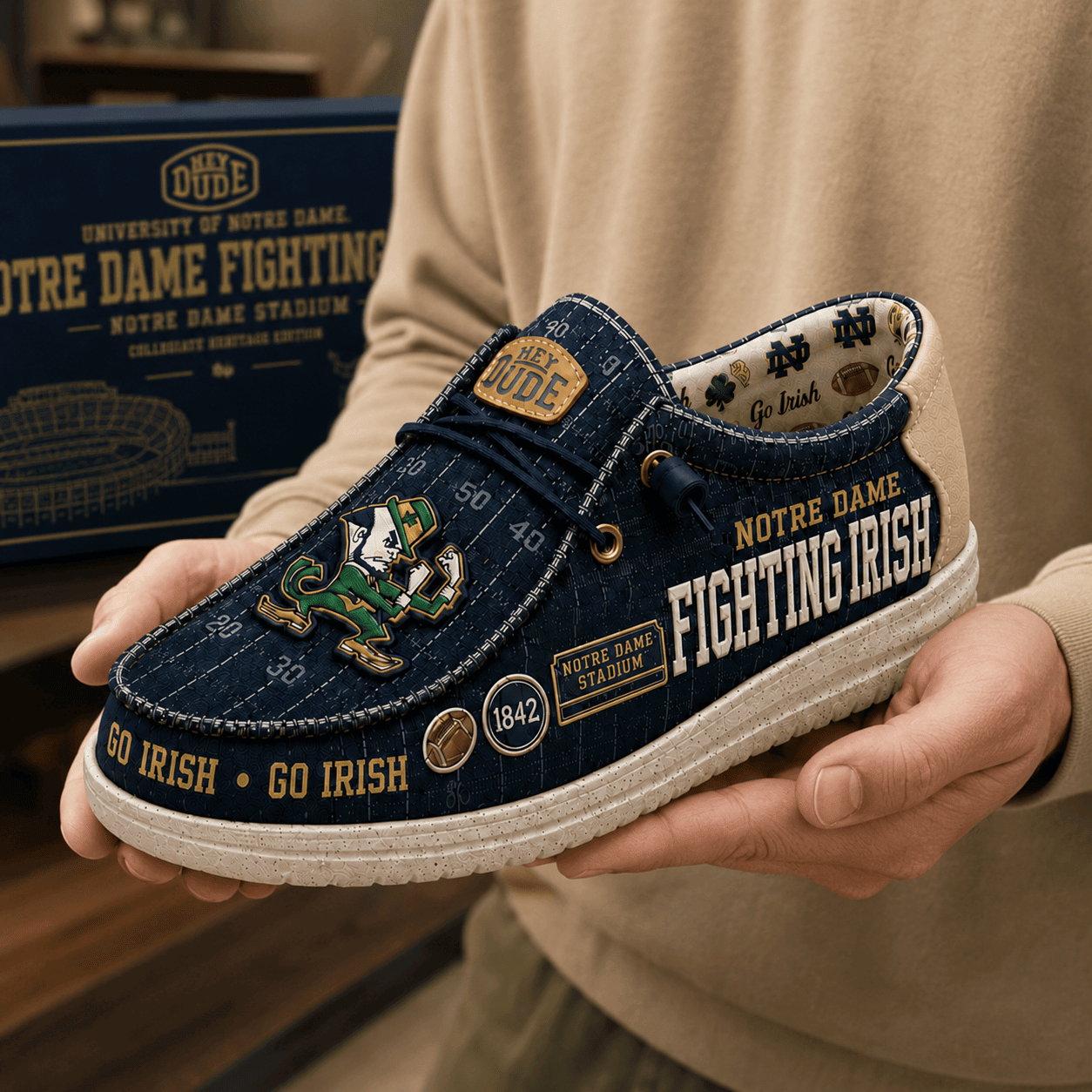 Notre Dame Fighting Irish Merch Go Irish Shoes Football Fan Gift Ideas - Merchluma