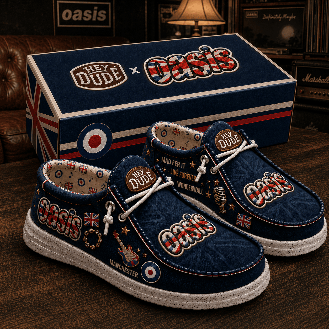 Oasis Mad Fer It Live Forever Wonderwall Shoes Oasis Merch Best Gifts For Rock Fans - Merchluma