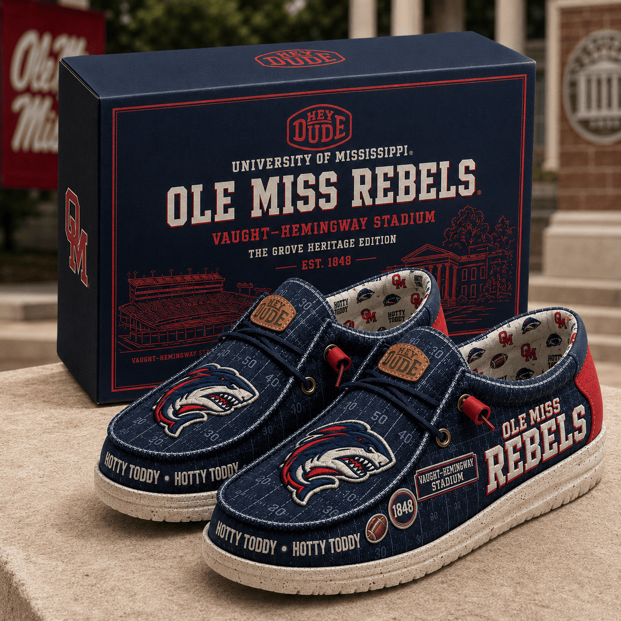 Ole Miss Rebels Merch Hotty Toddy Ole Miss Rebels Shoes Gifts For Football Fan - Merchluma
