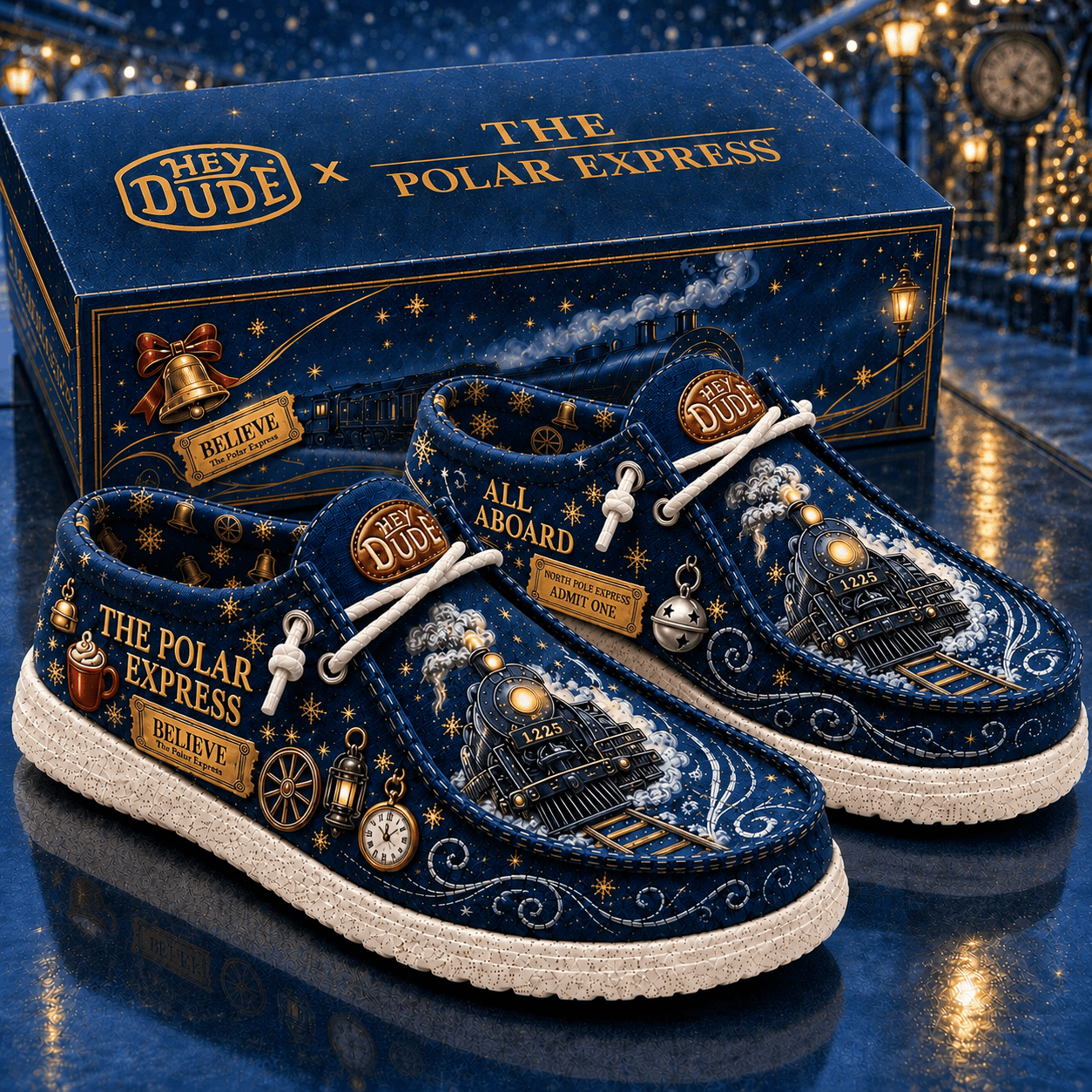 The Polar Express Christmas Shoes North Pole Express Admit One Merch Gifts For Friends - Merchluma