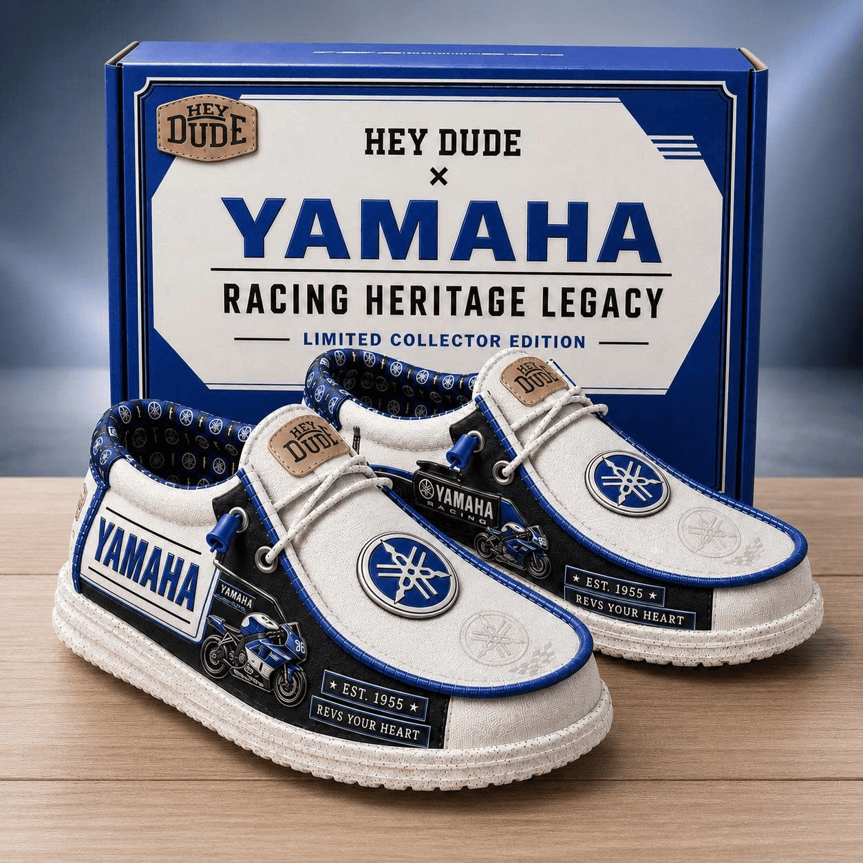 Yamaha Racing Heritage Legacy Shoes Revs Your Heart Yamaha Merch Gifts For BFF - Merchluma