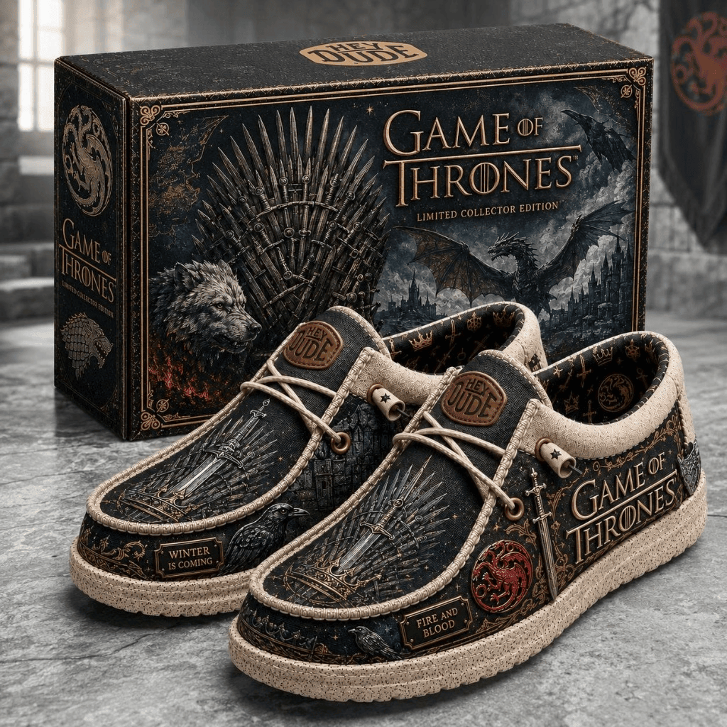 Game Of Thrones Fire And Blood Shoes Game Of Thrones Merch Gift For Boyfriend - Merchluma
