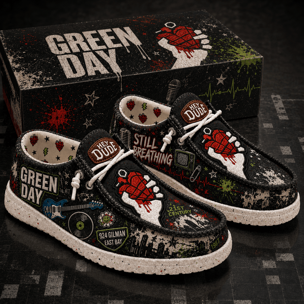 Green Day 924 Gilman East Bay Shoes Green Day Merch Gift Ideas For Husband - Merchluma