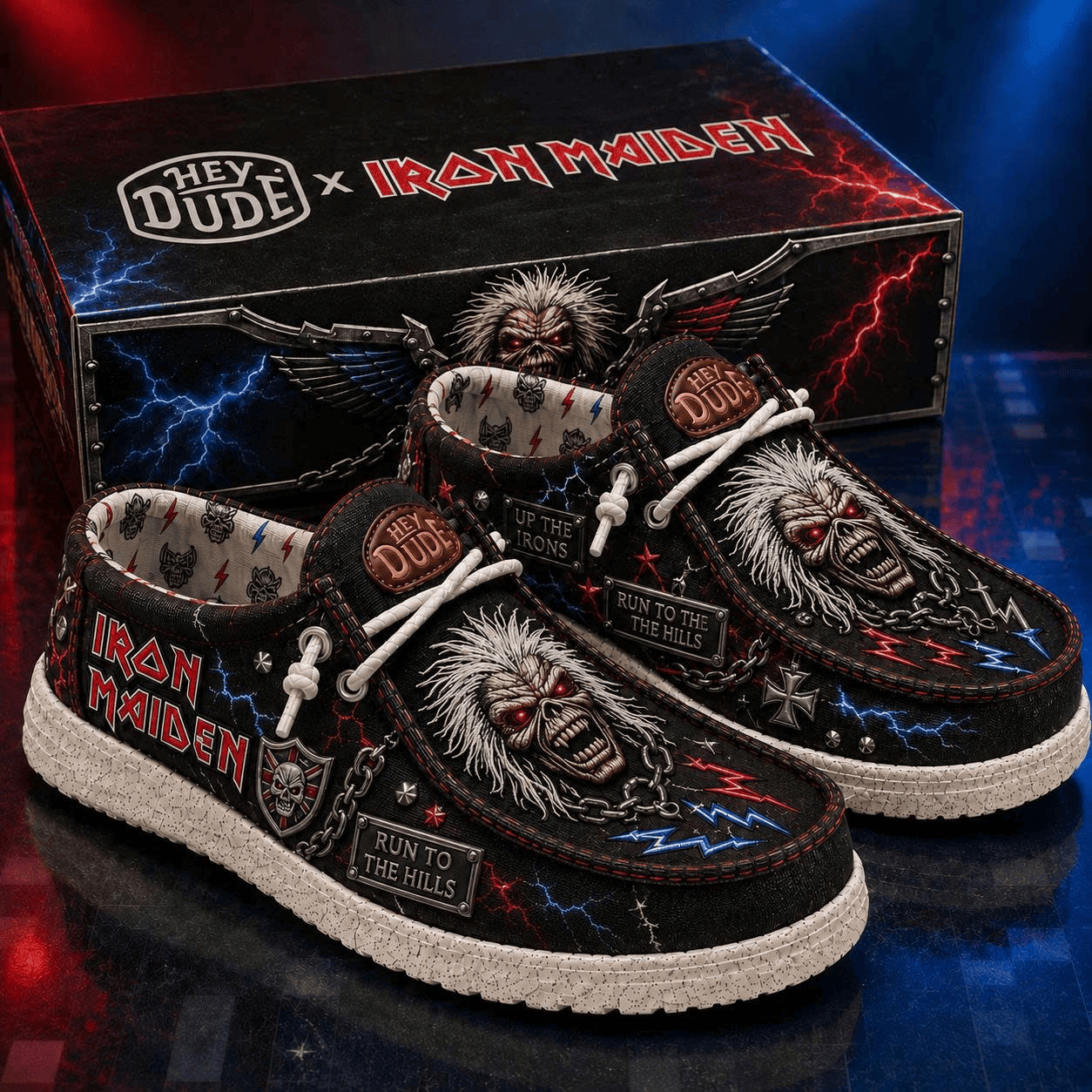 Iron Maiden Run to The Hills Shoes Iron Maiden Merch Gifts For Rock Fans - Merchluma