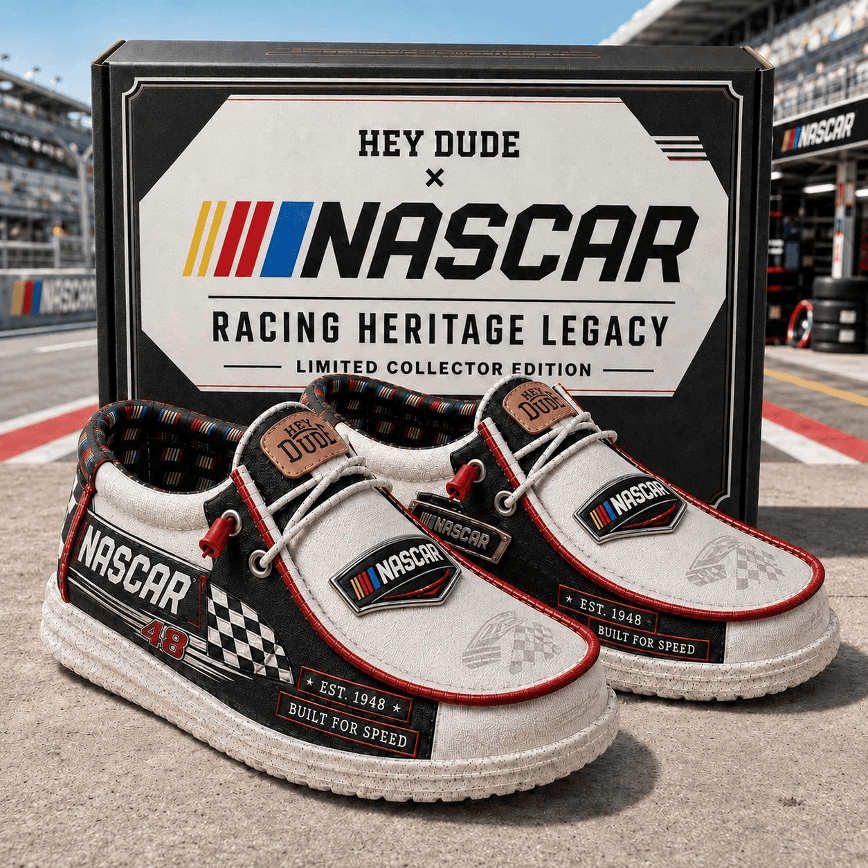 Nascar Racing Heritage Legacy Shoes Built For Speed Nascar Merch Gift Ideas For Him - Merchluma
