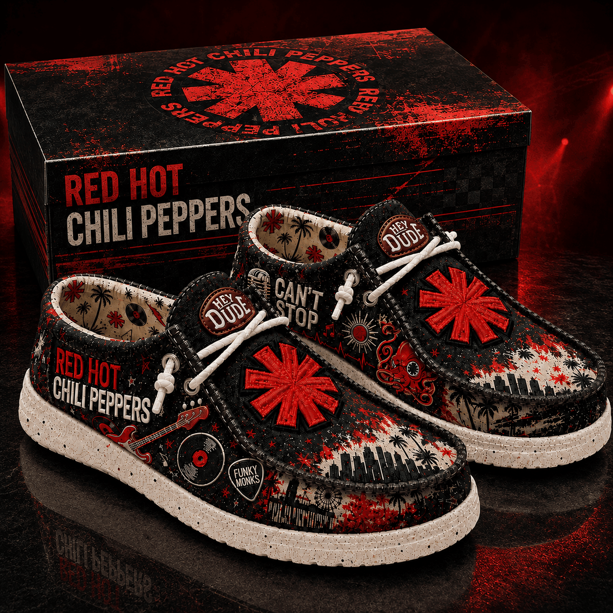 Red Hot Chili Peppers Can't Stop Shoes Red Hot Chili Peppers Merch Gifts For Rock Fans - Merchluma
