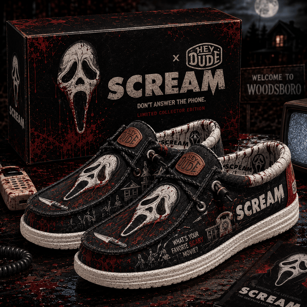 Scream Don't Answer The Phone Shoes Scream Merch Best Gifts For Horror Lovers - Merchluma