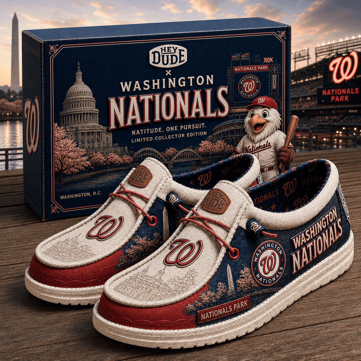 Washington Nationals Natitude One Pursuit Shoes Nationals Merch Gifts For Baseball Fans - Merchluma