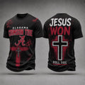 Alabama Crimson Tide Jesus Won T-Shirt Roll Tide Shirt Christian Merch Gift For Brothers - Merchluma