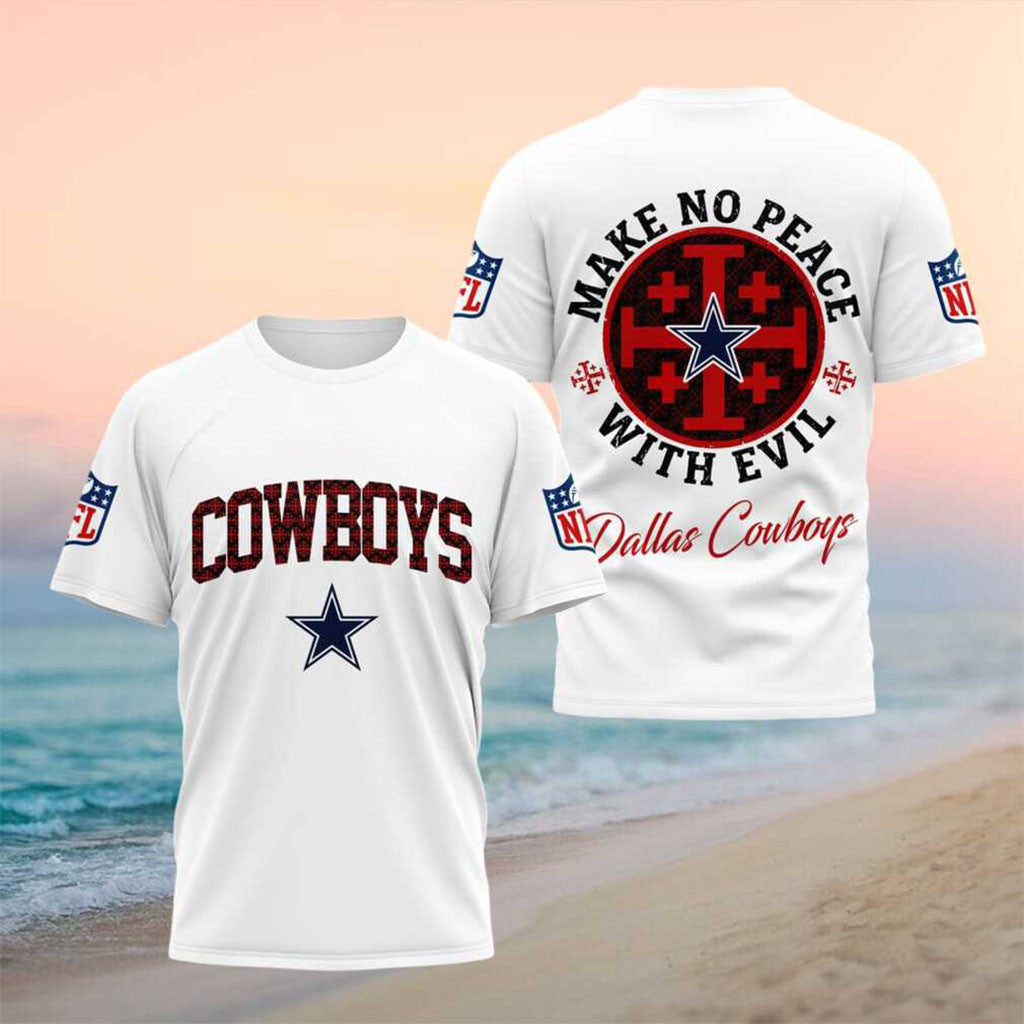 Dallas Cowboys Make No Peace With Evil Shirt Dallas Cowboys Merch Gift For Football Lovers - Merchluma