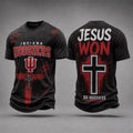 Indiana Hoosiers Jesus Won T-Shirt Faith Based Shirt Indiana Hoosiers Merch Gift Ideas - Merchluma