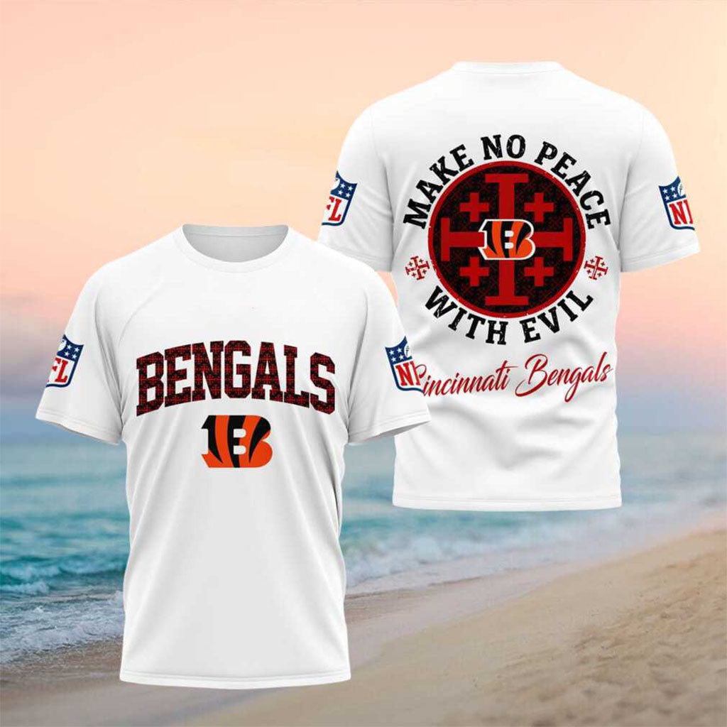 Cincinnati Bengals Make No Peace With Evil Shirt Cincinnati Bengals Merch Gift For Football Fan - Merchluma
