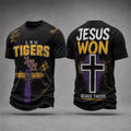 LSU Tigers Jesus Won T-Shirt Geaux Tigers Shirt LSU Tigers Merch Faith Based Gifts - Merchluma