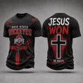 Ohio State Buckeyes Jesus Won T-Shirt Faith Based Shirt Buckeyes Merch Gift For Fans - Merchluma